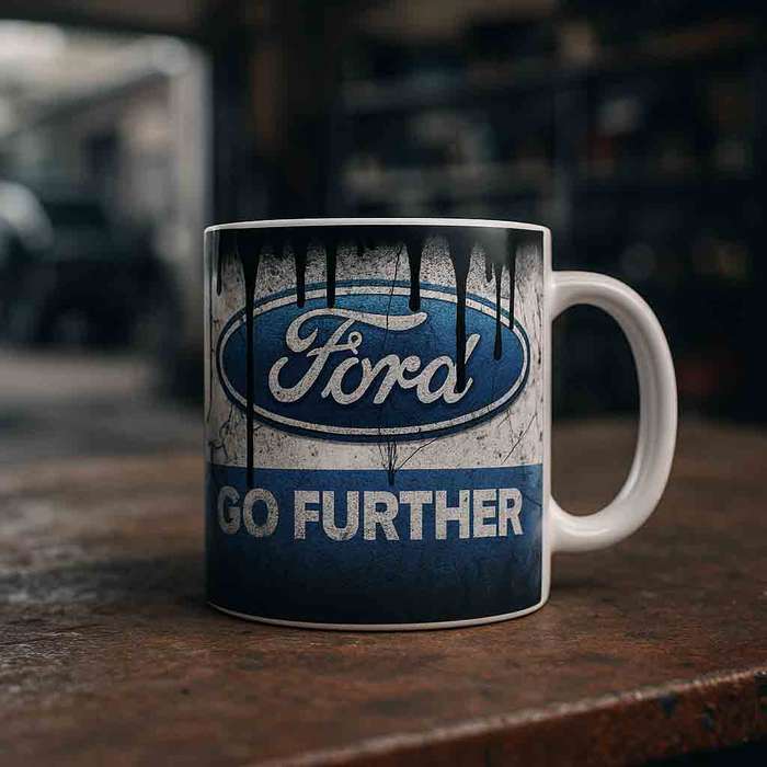 Ford Dirty Oil retro coffee mug
