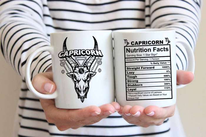 Capricorn star sign nutrition facts coffee mug