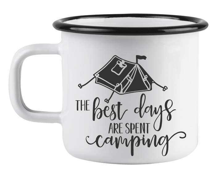 The best days are spent camping enamel mug 2