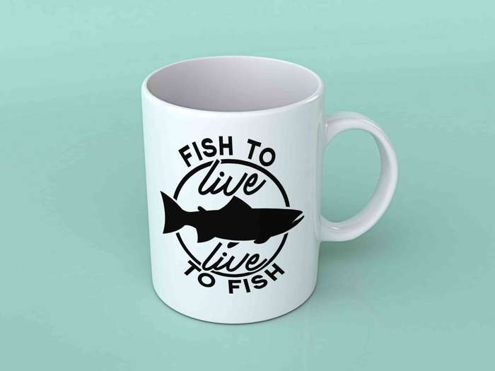 Fish to live fishing mug
