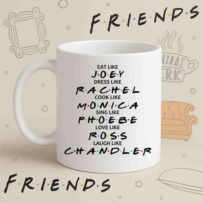 Eat Like Joey Mug  Funny Friends Quote Stack