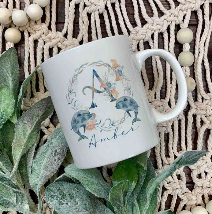 Dolphin name and Initial mug