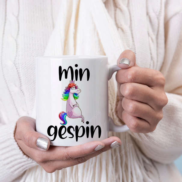 Min gespin annoyed unicorn coffee mug