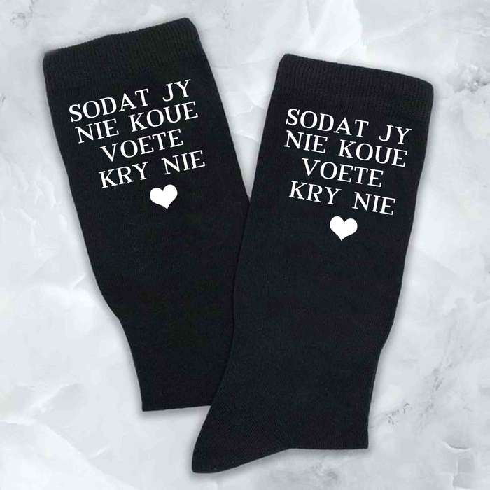 Custom printed Afrikaans wedding socks
