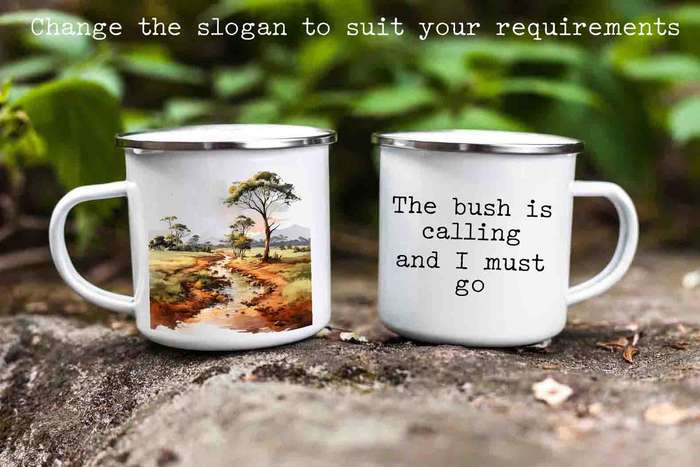 African landscape enamel mug 7