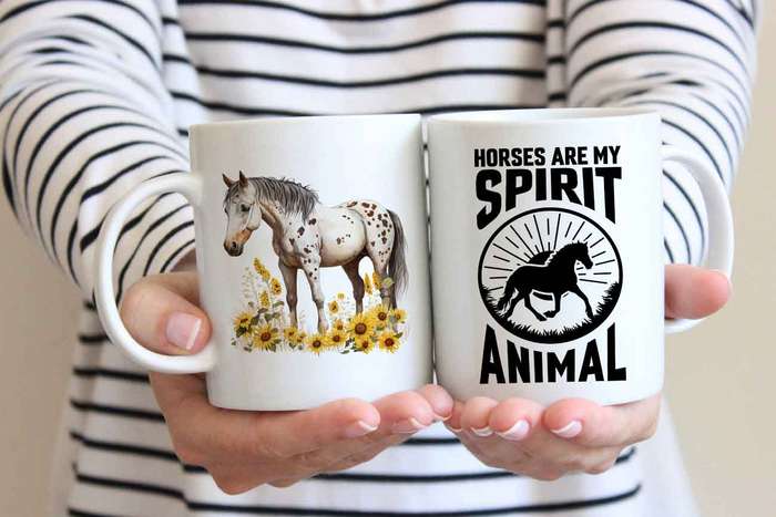 Horse with sunflowers coffee mug 12