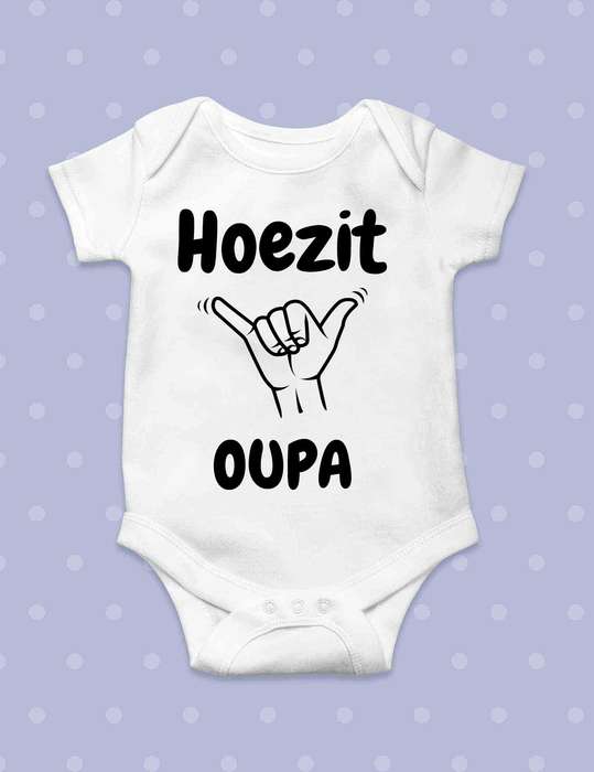 Personalised Baby Grow  Hoezit Oupa | Funny South African Onesie