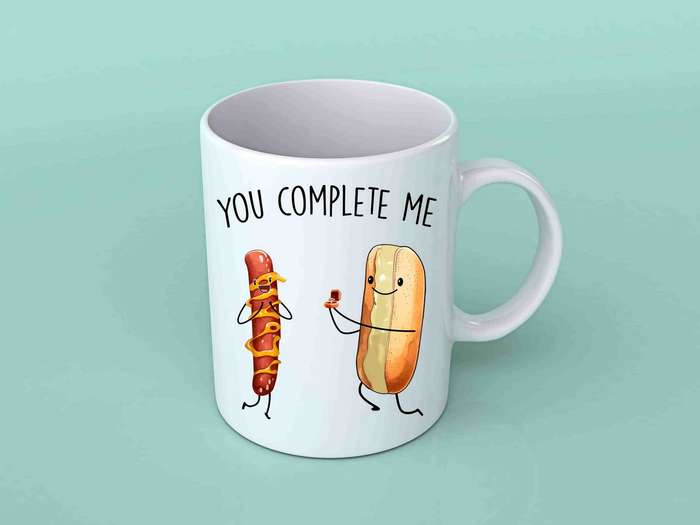 You complete me Hotdog coffee mug