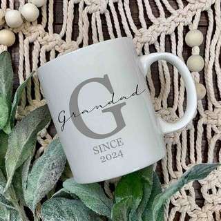 Pregnancy Grandad initial mug