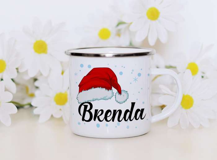 Personalized Christmas enamel mug