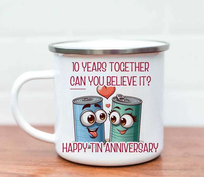 Tin year enamel mug 3