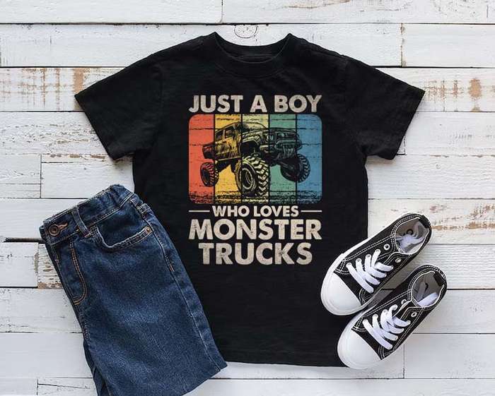 Just a boy who loves monster trucks T-shirt