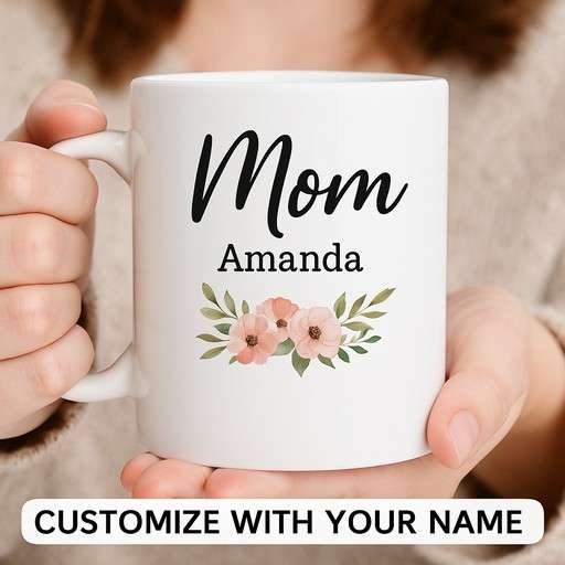 Mom with custom name mug