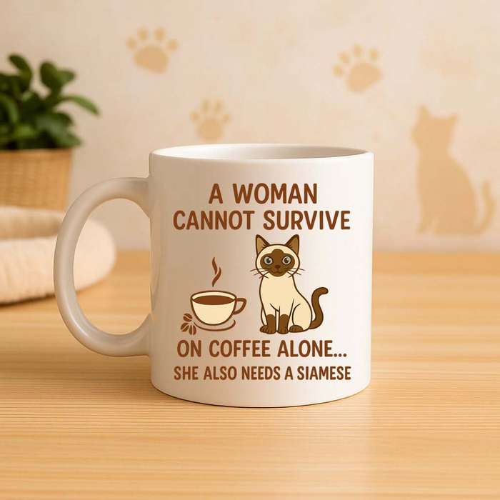Siamese cat 1 cat Coffee Mug  Coffee Alone Isn't Enough