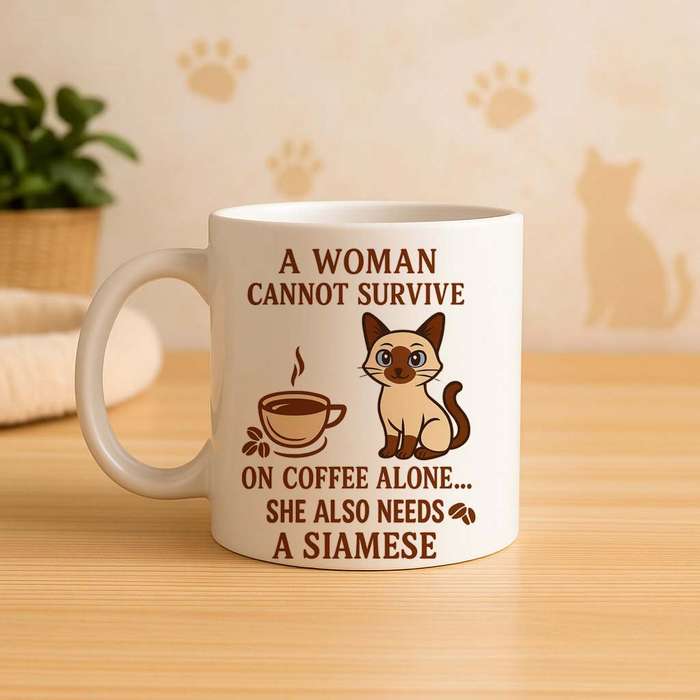 Siamese cat Coffee Mug  Coffee Alone Isn't Enough