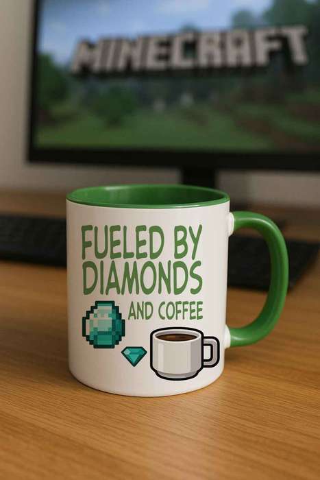 Minecraft mug -Fueled by Diamonds