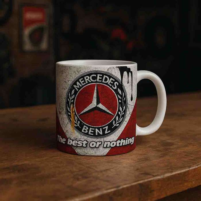 Mercedes Dirty oil coffee mug