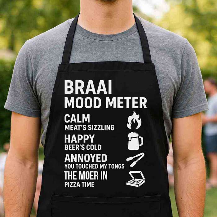 Braai Apron  Braai Mood Meter | Funny South African Braai Gift