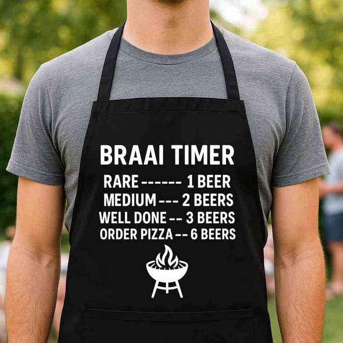 Braai Apron  Braai Timer | Funny South African Braai Gift