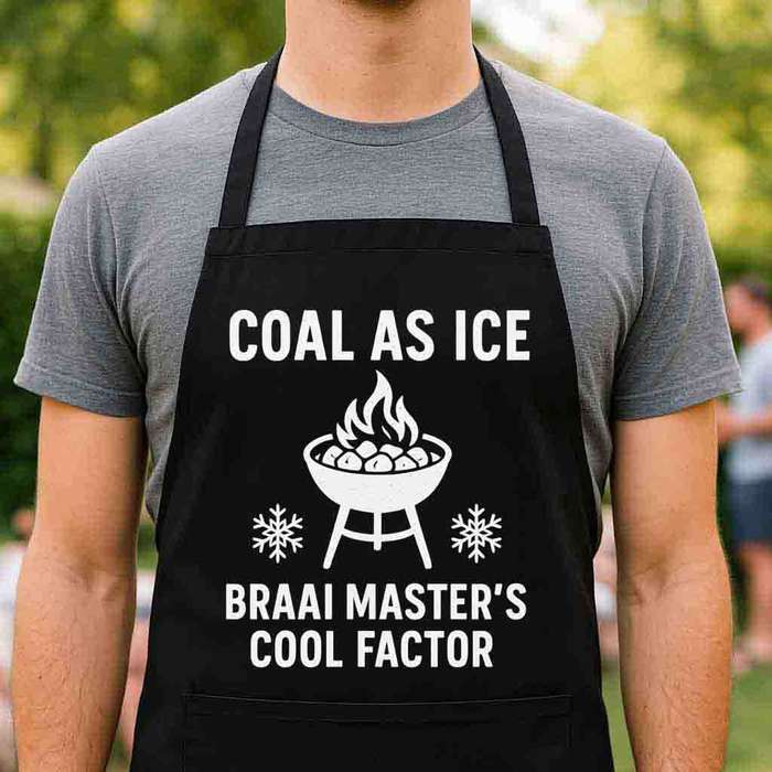 Braai Apron  Coal As Ice | Funny Braai Master Gift