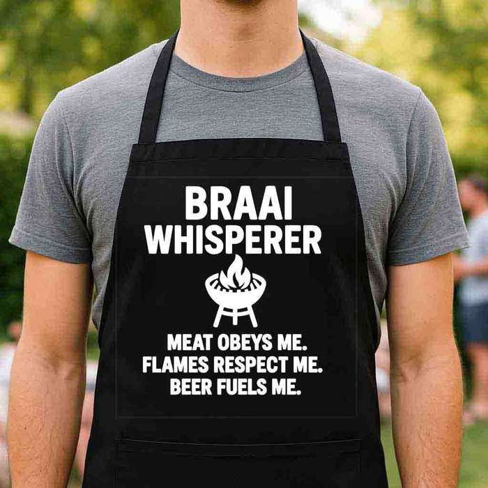 Braai Apron  Braai Whisperer| Funny Braai Gift for Braai Masters