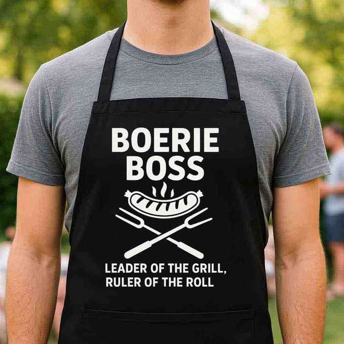 Braai Apron  Boerie Boss | Funny Braai Gift for Braai Masters
