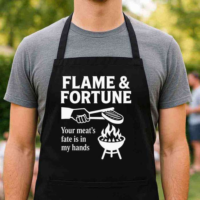 Braai Apron  Flame & Fortune | Funny Braai Gift for Braai Masters