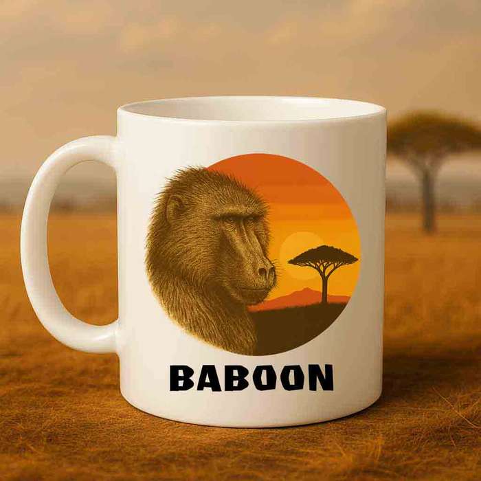 Wildlife Mug  Baboon Coffee Mug