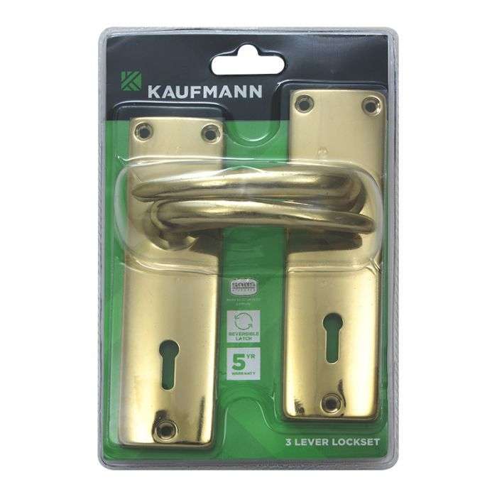 KAUFMANN LOCKSET 3 LEVER SABS LOCK + BP HANDLE