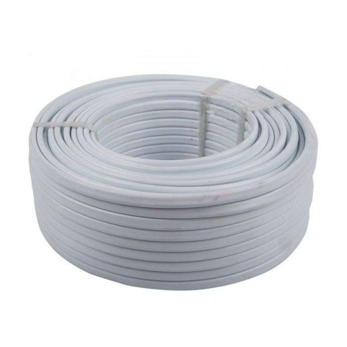 CABLE FLAT 2 CORE + EARTH WHITE 1.0MM 100M