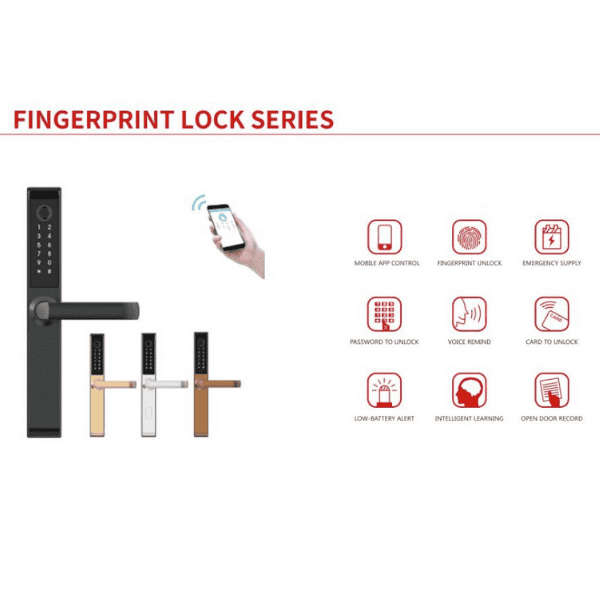 Smart Biometric Door Lock for Aluminum Doors - Black Color