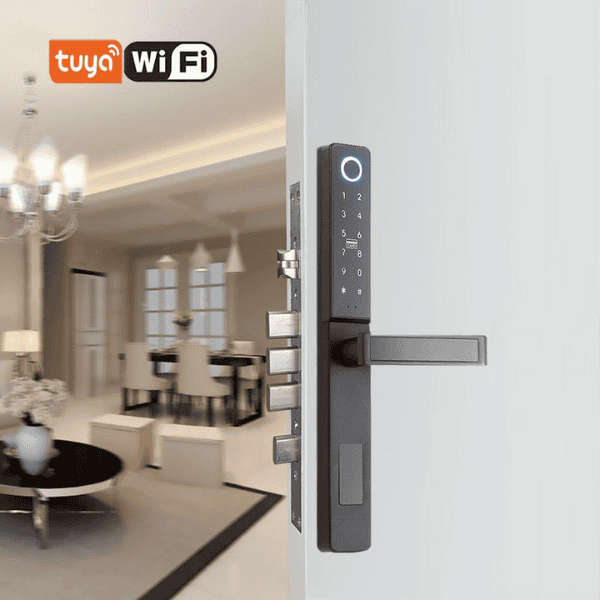 Smart Biometric Door Lock for Aluminum Doors - Black Color