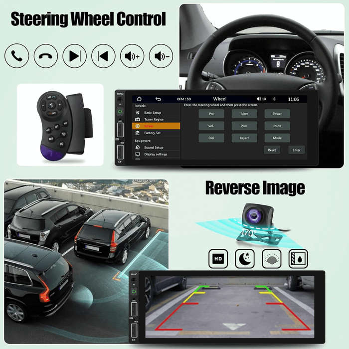 MVA Spares 6.9-Inch 1-DIN Touchscreen Car Radio