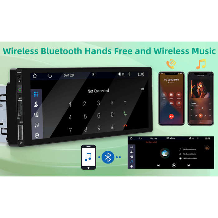 MVA Spares 6.9-Inch 1-DIN Touchscreen Car Radio
