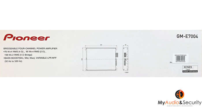 3-1120 PIONEER GM-E7004 4 CHANNEL 4X70W AMP