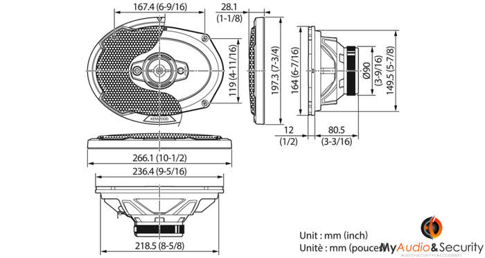 4-1213 KENWOOD KFCPS6986 6X9 600W 4-WAY SPEAKER