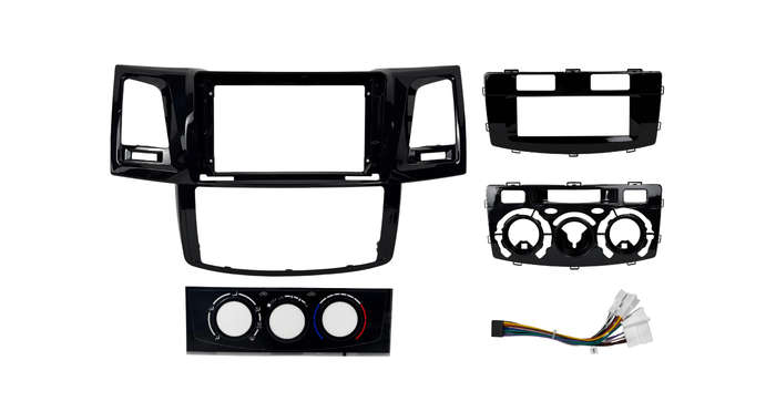 Toyota Fortuner Hilux Auto and Manual AC 9" Trimplate 2005+ with SWC Harness