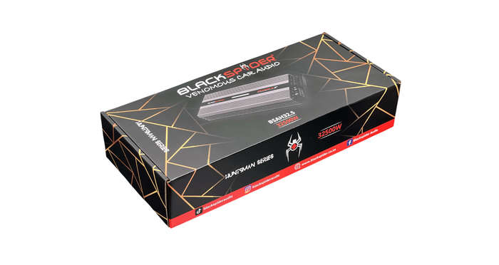 The BlackSpider BSAH32.5 32 500W 5 Channel Class AB+D Amplifier with BUILT-IN COOLING FAN Hunt