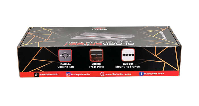 The BlackSpider BSAH32.5 32 500W 5 Channel Class AB+D Amplifier with BUILT-IN COOLING FAN Hunt