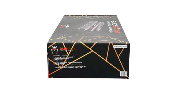 The BlackSpider BSAH32.5 32 500W 5 Channel Class AB+D Amplifier with BUILT-IN COOLING FAN Hunt