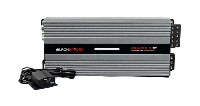 The BlackSpider BSAH32.5 32 500W 5 Channel Class AB+D Amplifier with BUILT-IN COOLING FAN Hunt