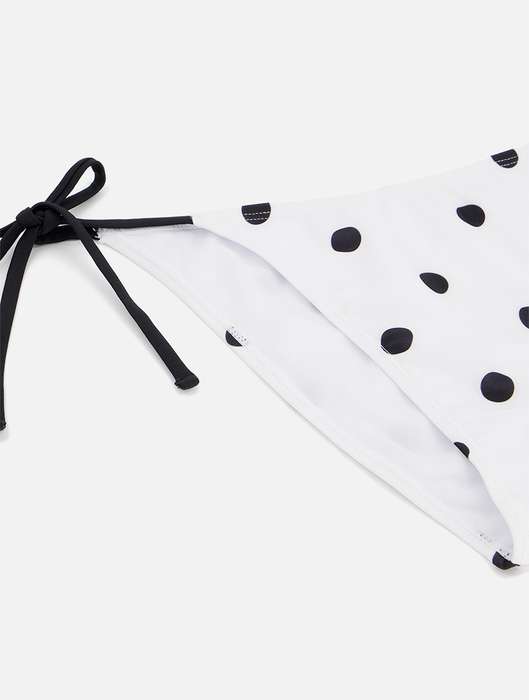 Original Woolworths White & Black Print Tie-up Bikini Bottoms - Small