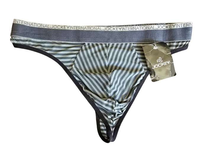 Jockey Men's G-string - Grey Stripes