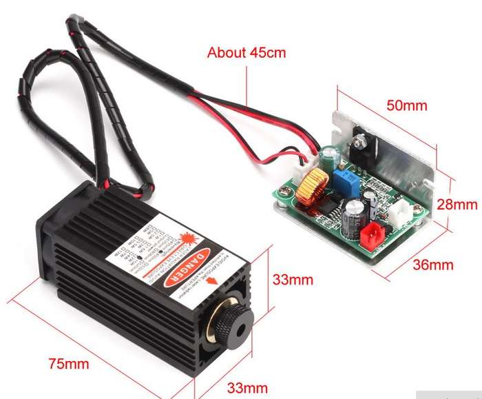 Laser Module - 15W - 450Nm + Adapter + Goggles