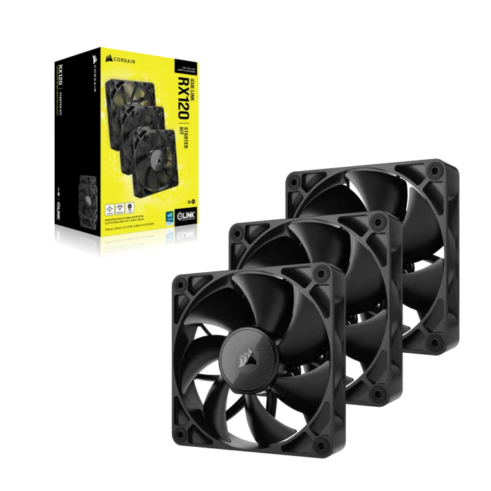 CORSAIR RX Series; iCUE LINK RX120; 120mm Fan; Tripple Pack.