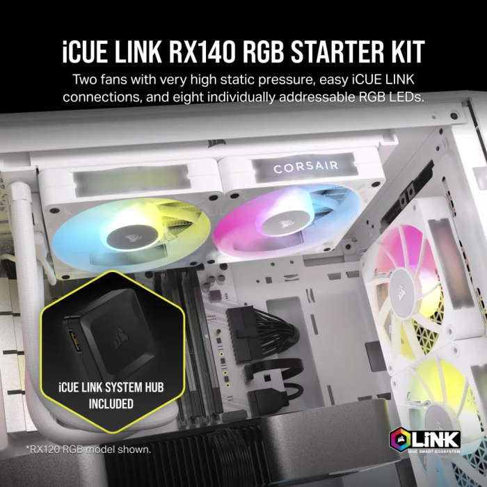 Corsair RX Series iCUE LINK RX140 140mm Fan - Dual Pack