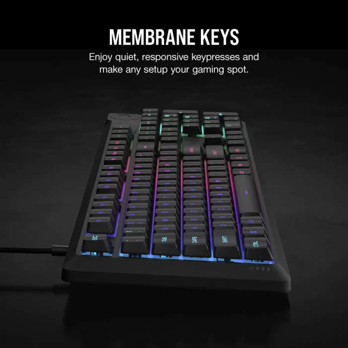CORSAIR K55 Core Gaming Keyboard - Backlit Zoned RGB LED