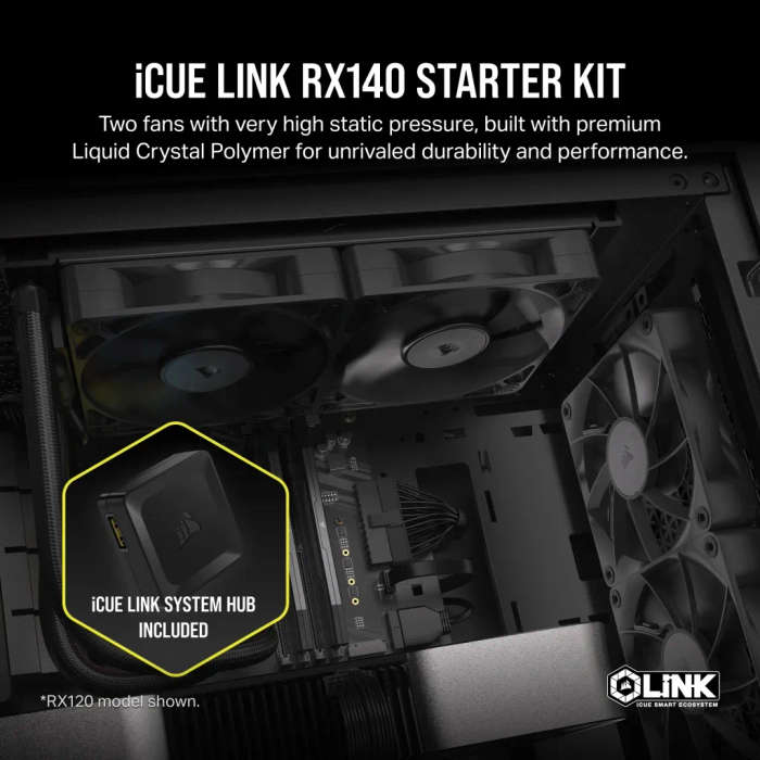 Corsair RX Series iCUE LINK RX140 140mm Fan - Dual Pack