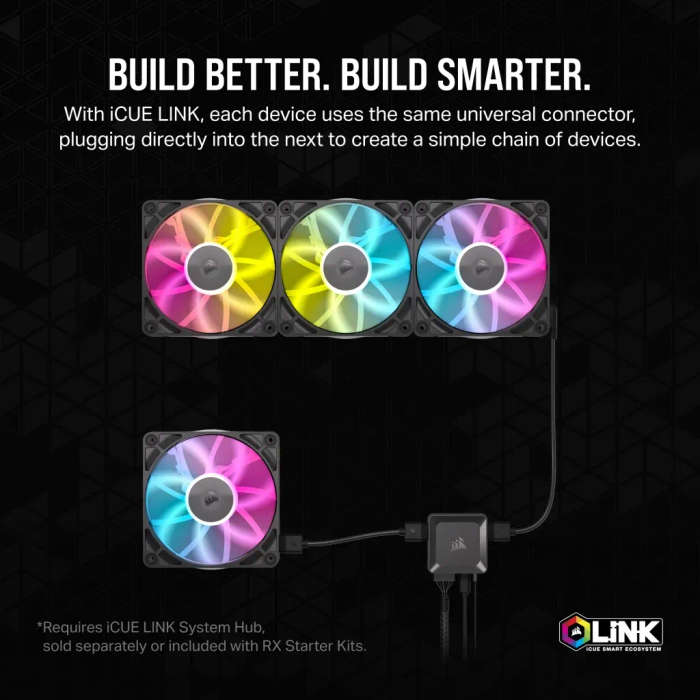 Corsair RX Series iCUE LINK RX140 140mm Fan - Single Pack