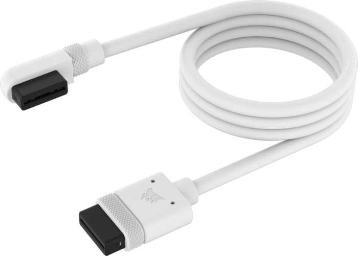 CORSAIR iCUE LINK Cable - 1x 600mm with Straight/Slim 90° Connectors - White